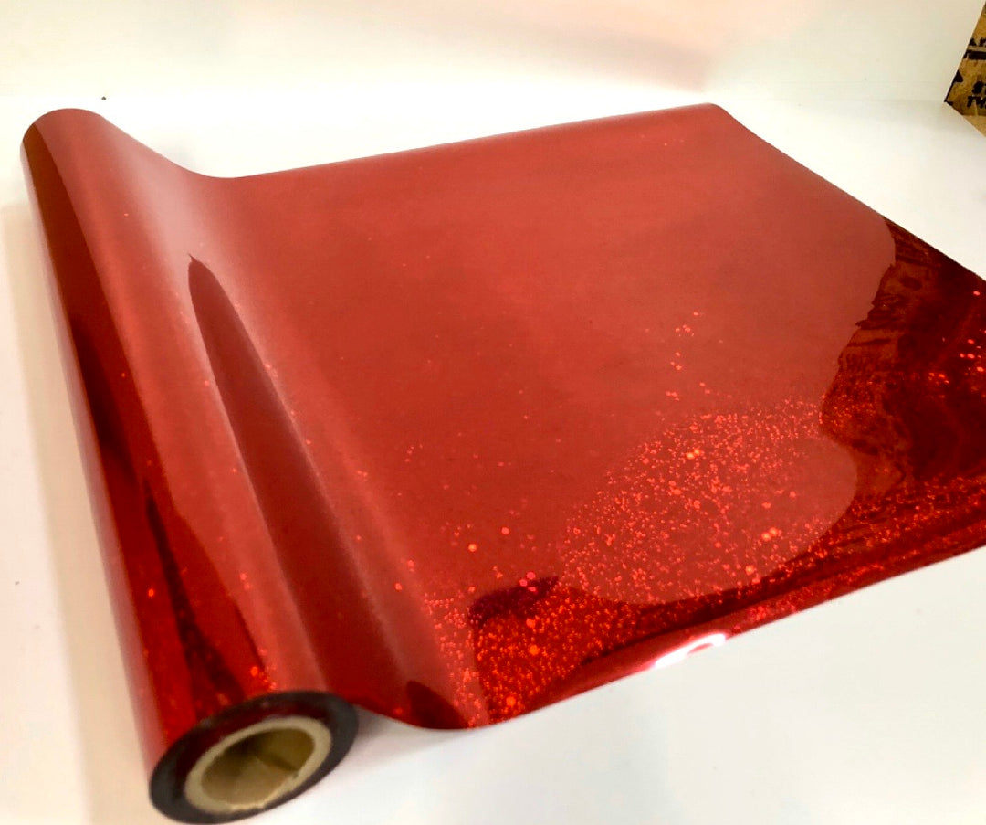 Red Glitter Stars Foil