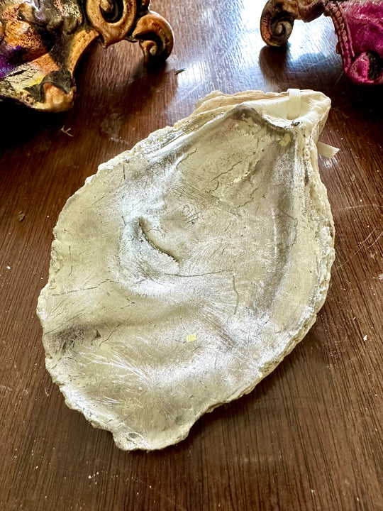 Giant Gilded Oyster Shell - 22k Lemon Gold