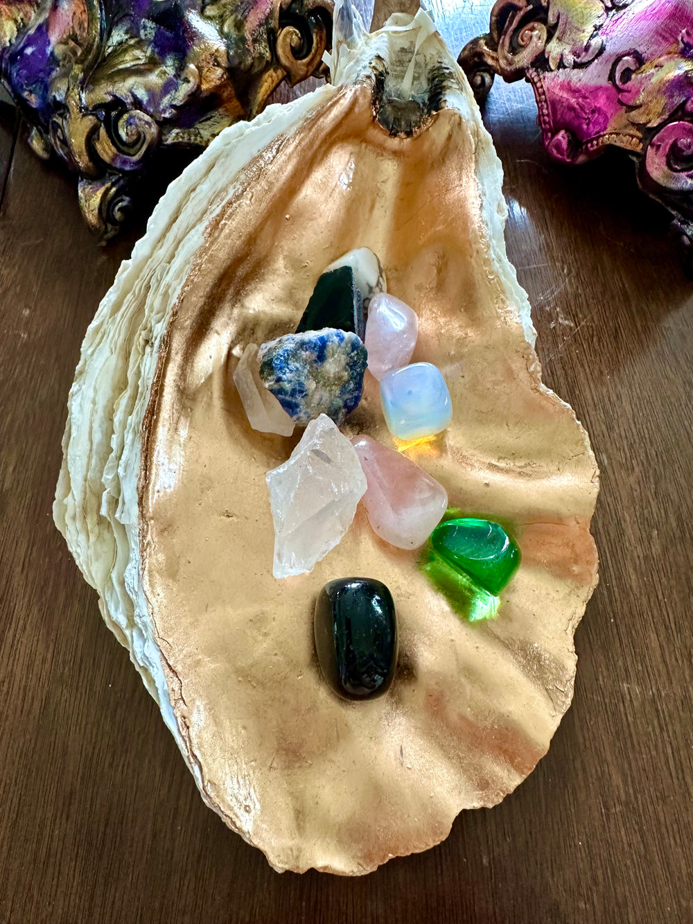 Giant Gilded Oyster Shell - Rose Gold