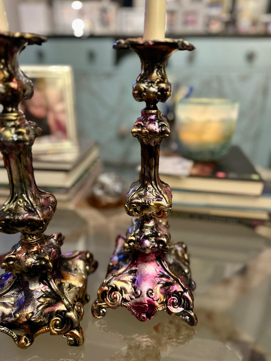 Pair - Stunning Gothic-Style Candle Sticks