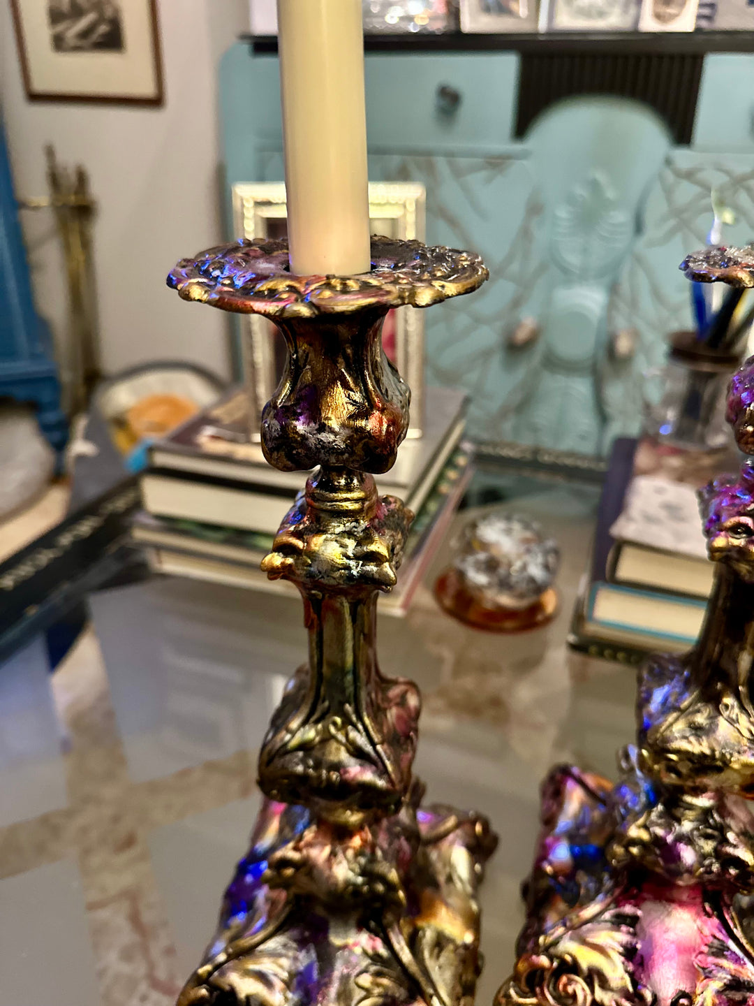 Pair - Stunning Gothic-Style Candle Sticks