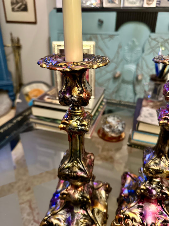 Pair - Stunning Gothic-Style Candle Sticks