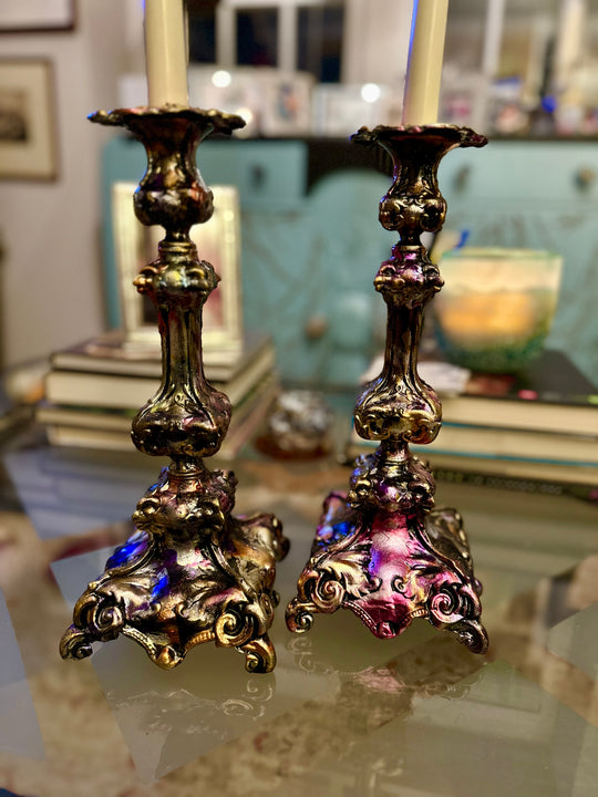 Pair - Stunning Gothic-Style Candle Sticks