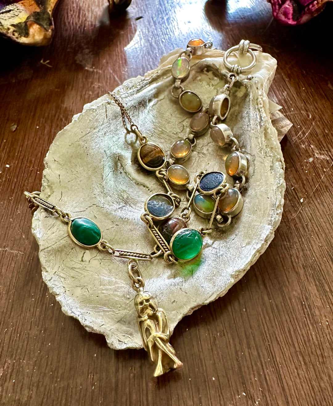 Giant Gilded Oyster Shell - 22k Lemon Gold