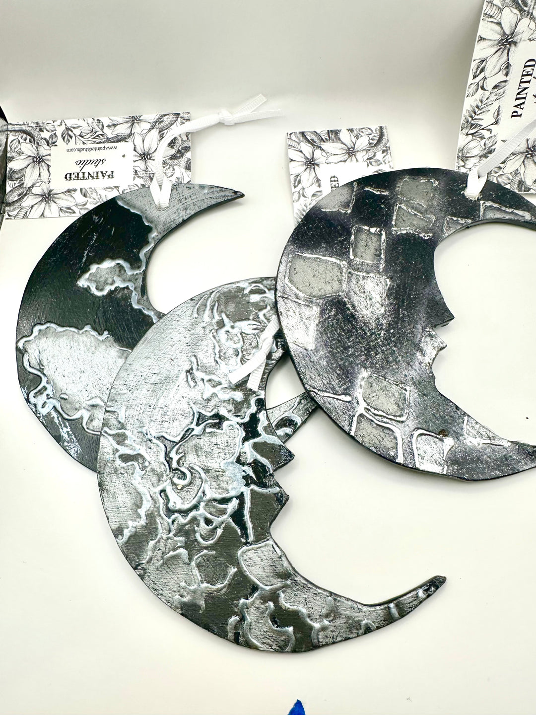Painted Foiled Moon Ornament/Hanger