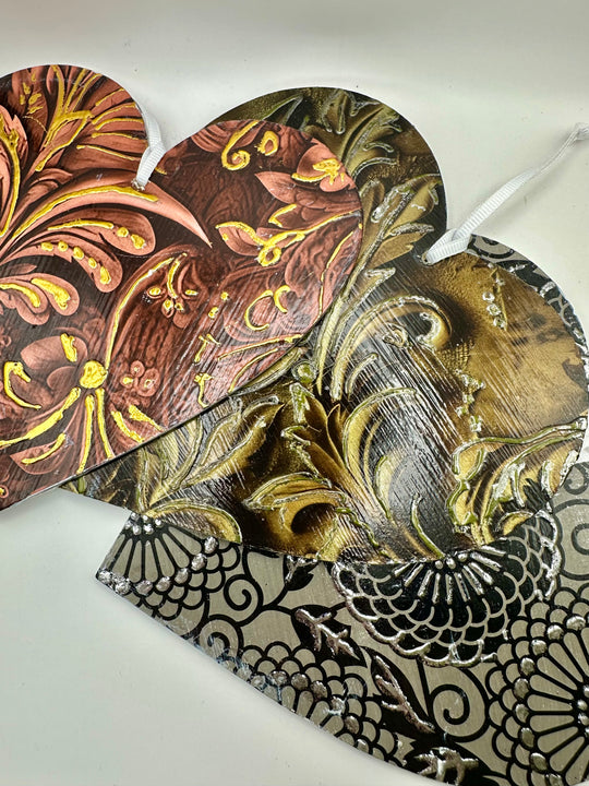 Hand Painted and Foiled Heart