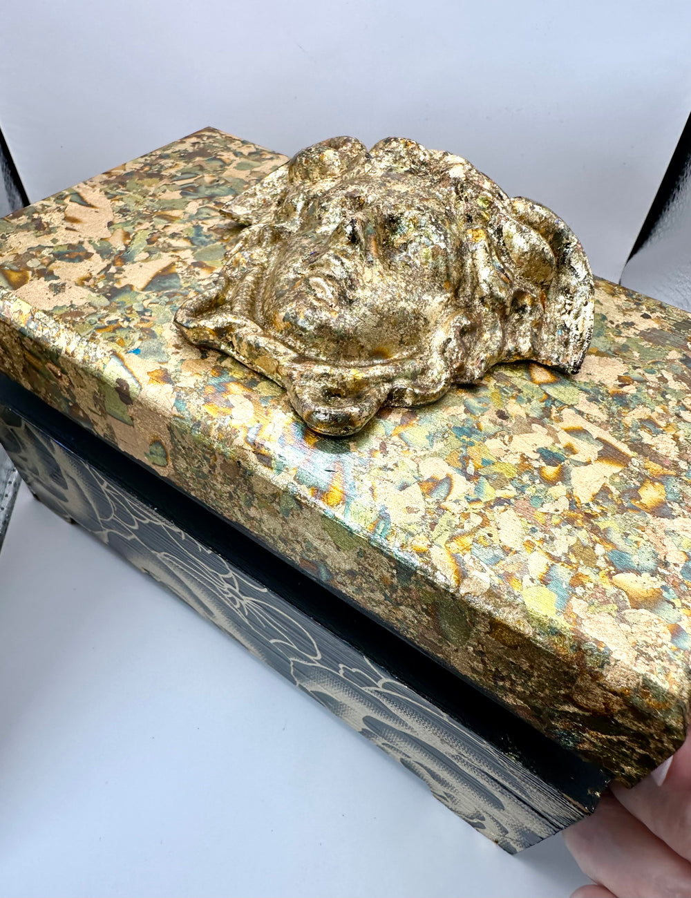 Gold Hinged Medusa Box