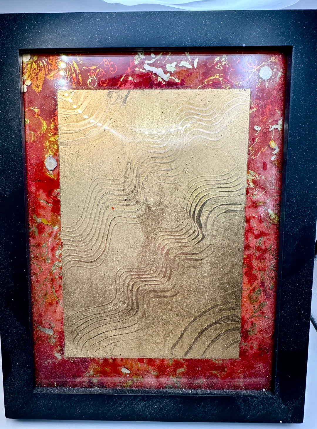 Framed Abstract Verre Eglomise Artwork