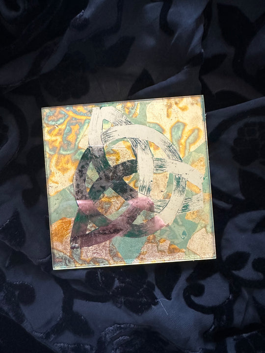 Verre Eglomise Candle Plate