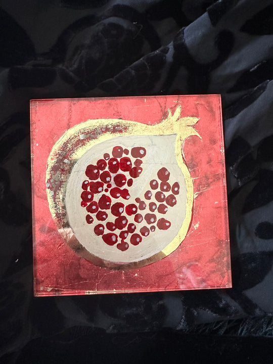 Verre Eglomise Candle Plate
