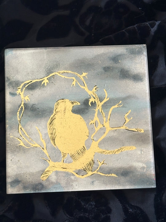 Verre Eglomise Candle Plate