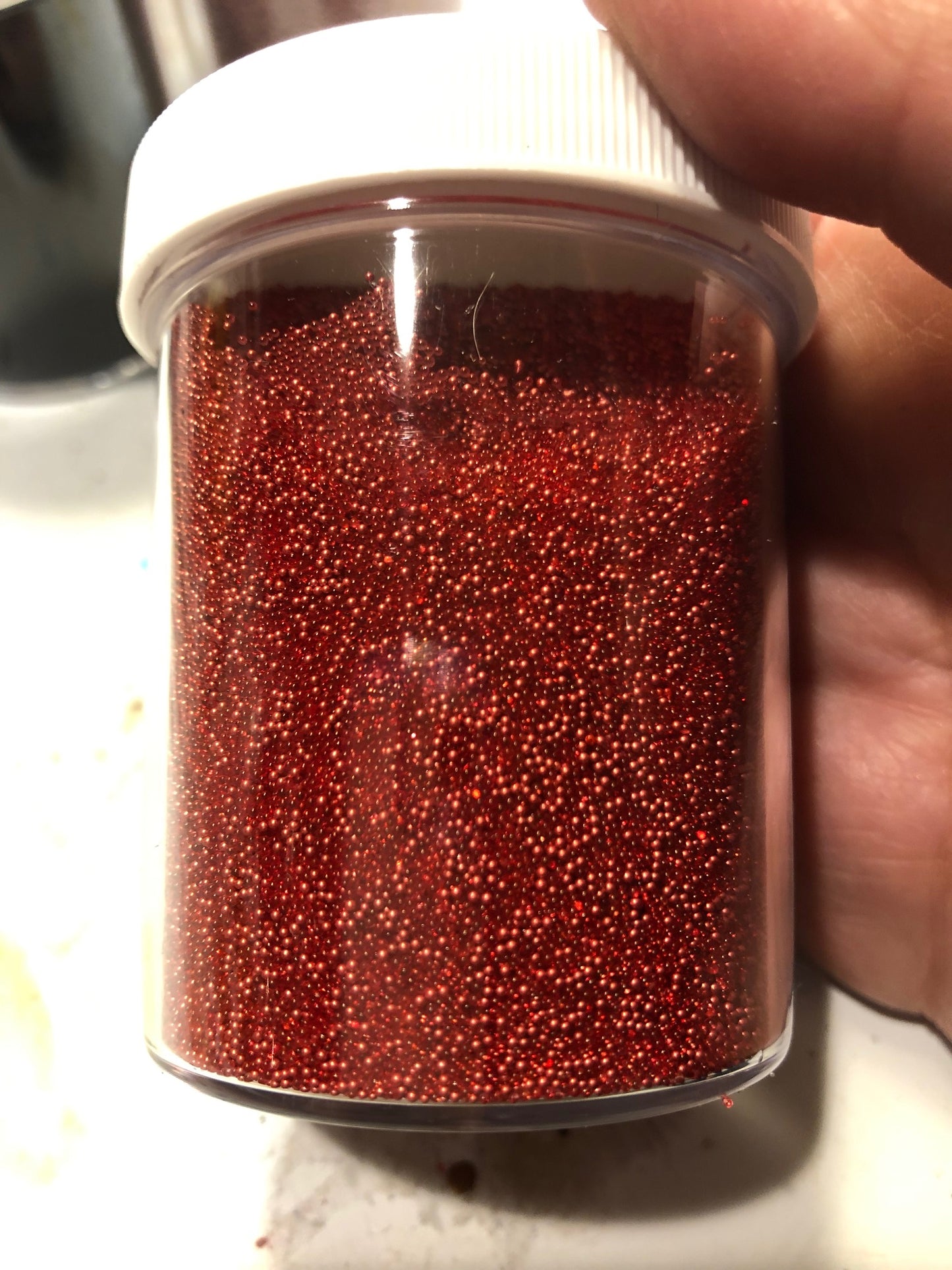 Red Glass Microbeads