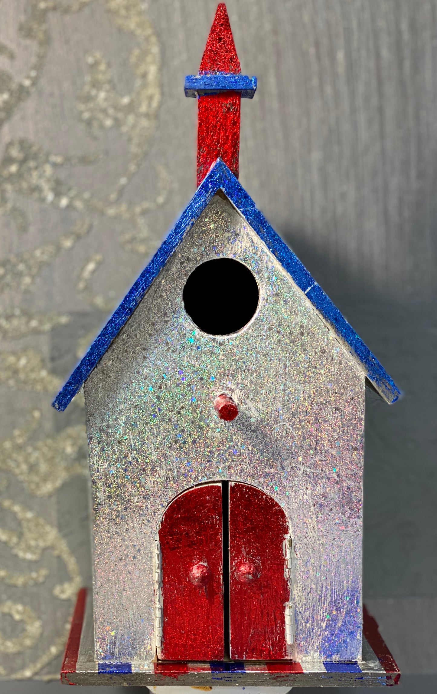 Red White and Blue Foiled Bird