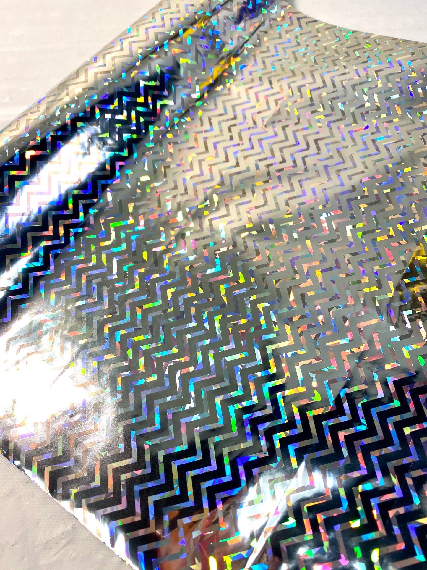 Holographic Silver Zig Zag